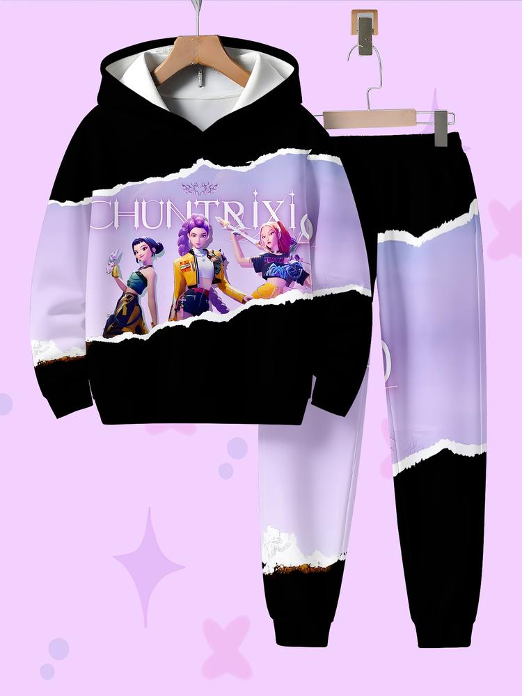 Hunteress Team Phantom Breaking Boundaries Hoodie Set, Featuring Hunteress Members' Images, Patchwork Pants Included
