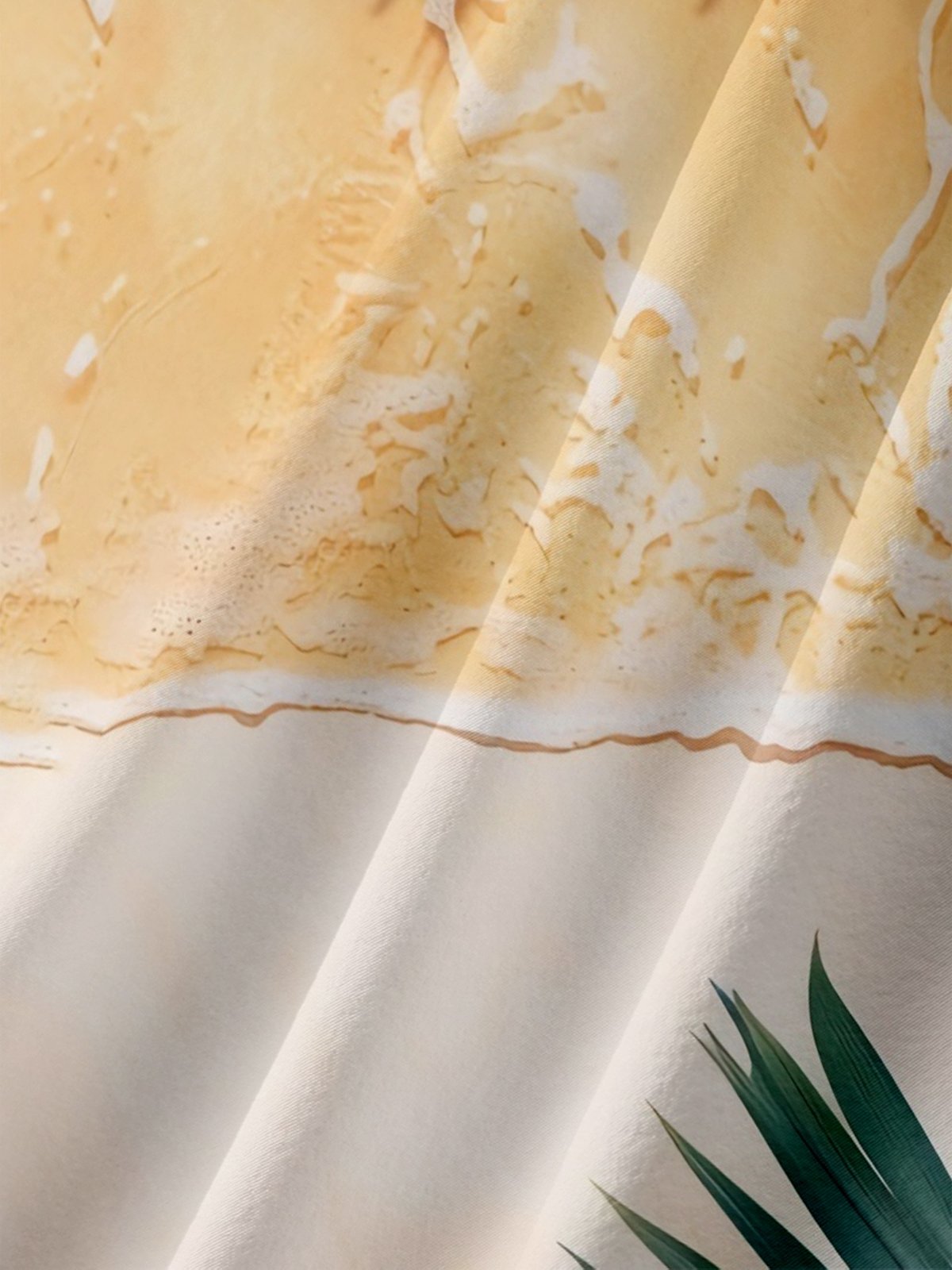 Moisture Wicking Hawaiian Beach Plants Chest Pocket Hawaiian Shirt