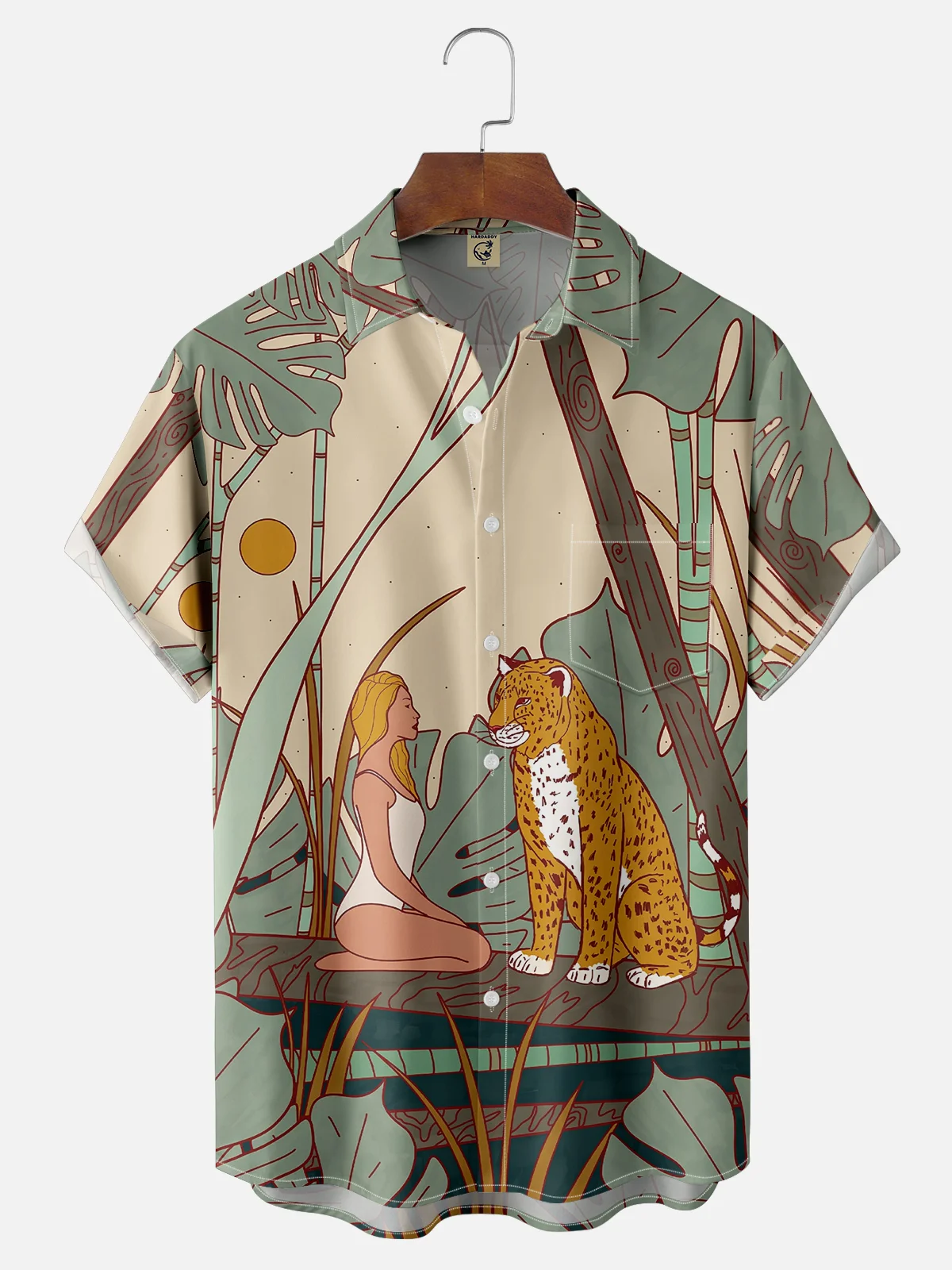 x Stephen Wade Moisture-wicking Beauty and the Leopard Art Painting Hawaiian Shirt