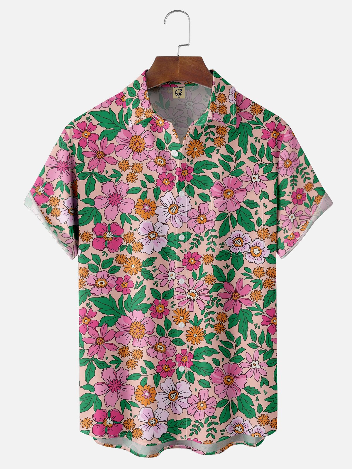 Moisture-wicking Floral Chest Pocket Hawaiian Shirt