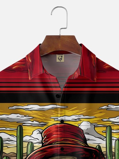 Moisture-wicking Cinco de Mayo Day of the Dead Mexican Skull Beer Chest Pocket Casual Shirt