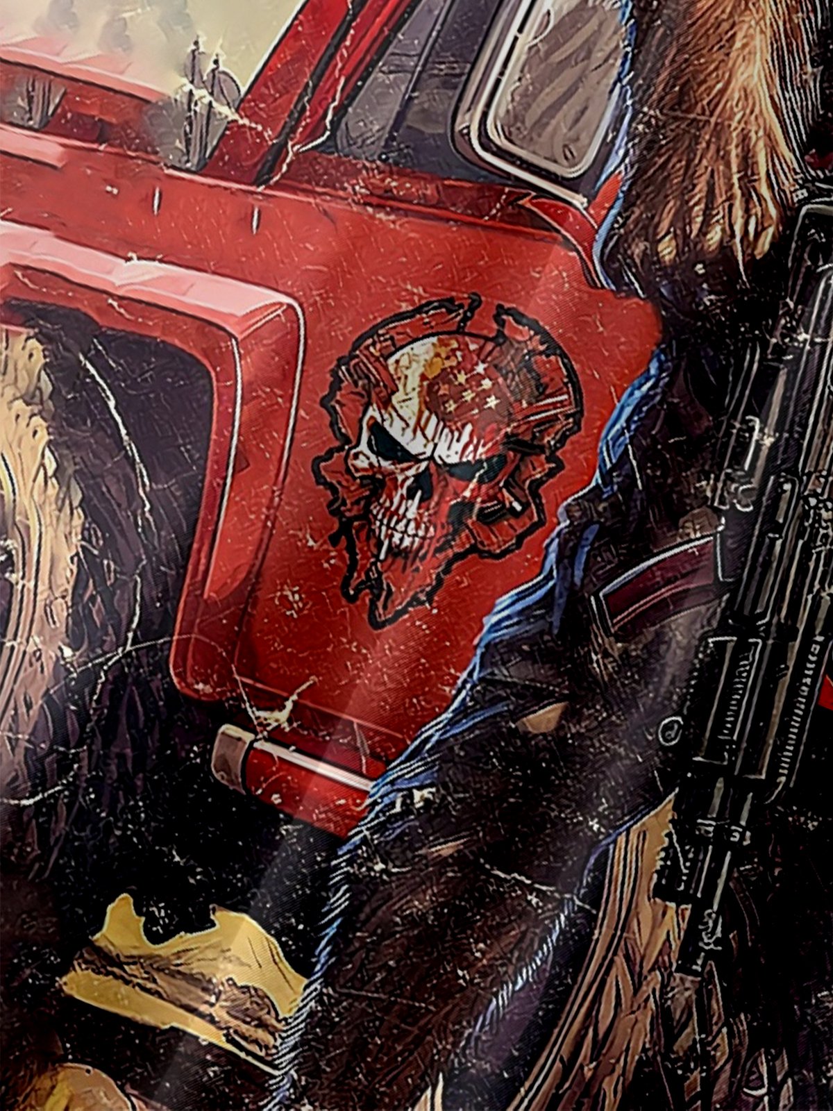 Tall Size Moisture-wicking Cowboy Bigfoot vs. UFO Chest Pocket Hawaiian Shirt