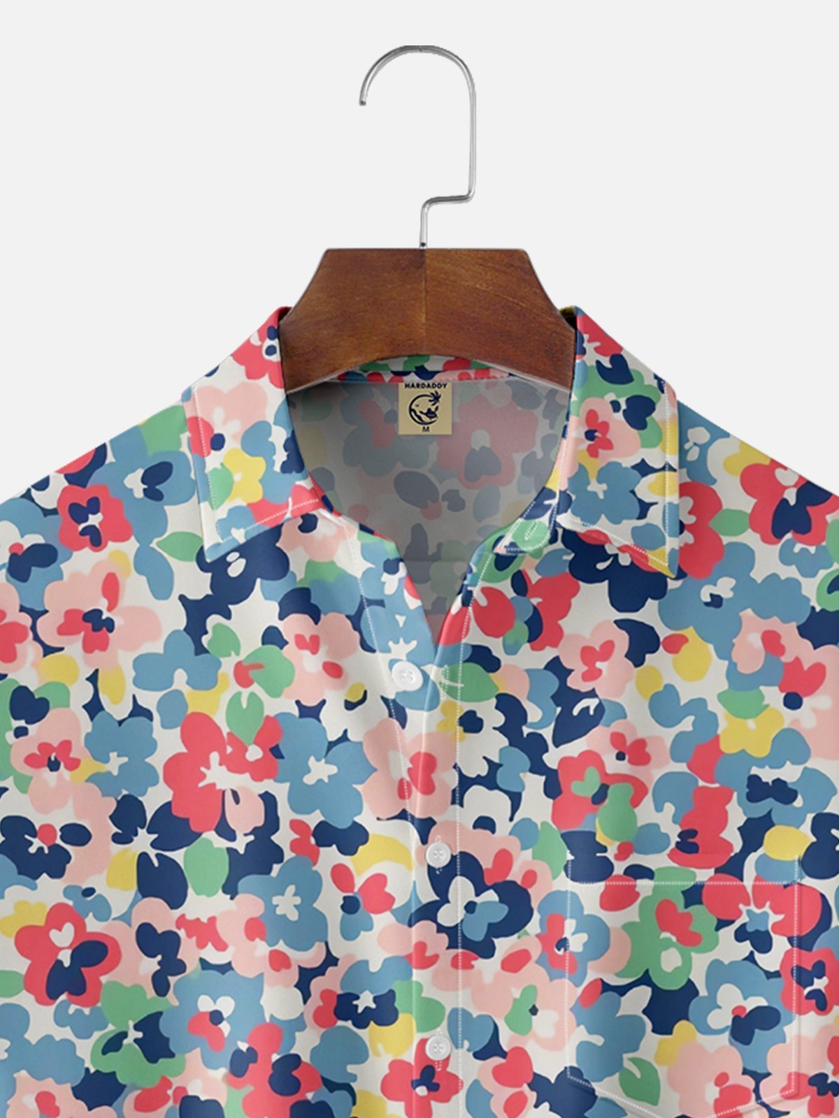 Moisture-wicking Tropical Floral Chest Pocket Hawaiian Shirt