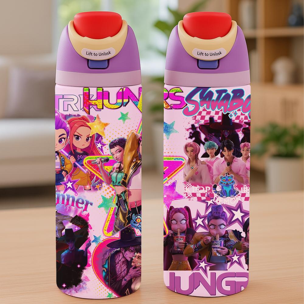 1 Pc 19/24/32oz insulated mug, double wall skinny vacuum cup with leak-proof lid, hot cold drinks tumbler, keeps hot 12 hours cold 24 hours, anime style colorful print, stainless steel thermal travel mug, insulated travel drinkware, birthday holiday