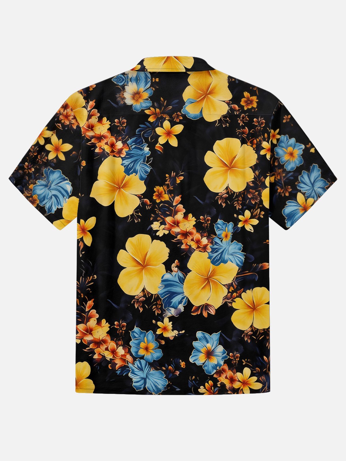 Moisture-wicking Tropical Floral Chest Pocket Hawaiian Shirt