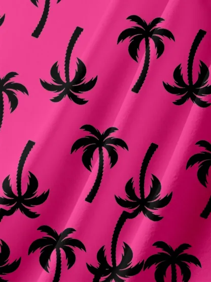 Moisture-wicking Palm Tree Chest Pocket Hawaiian Shirt