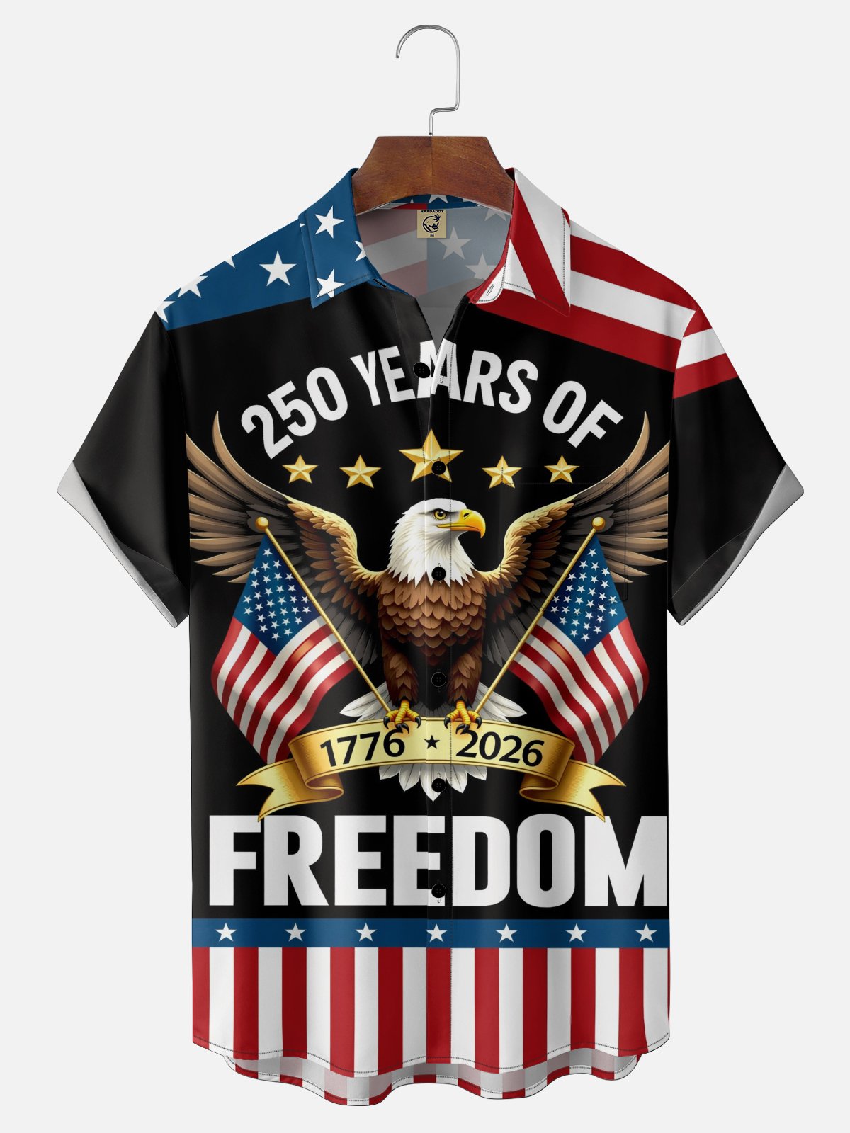 Moisture Wicking 250th Anniversary Of The United States Independence Day Chest Pocket Holiday Hawaiian Shirt