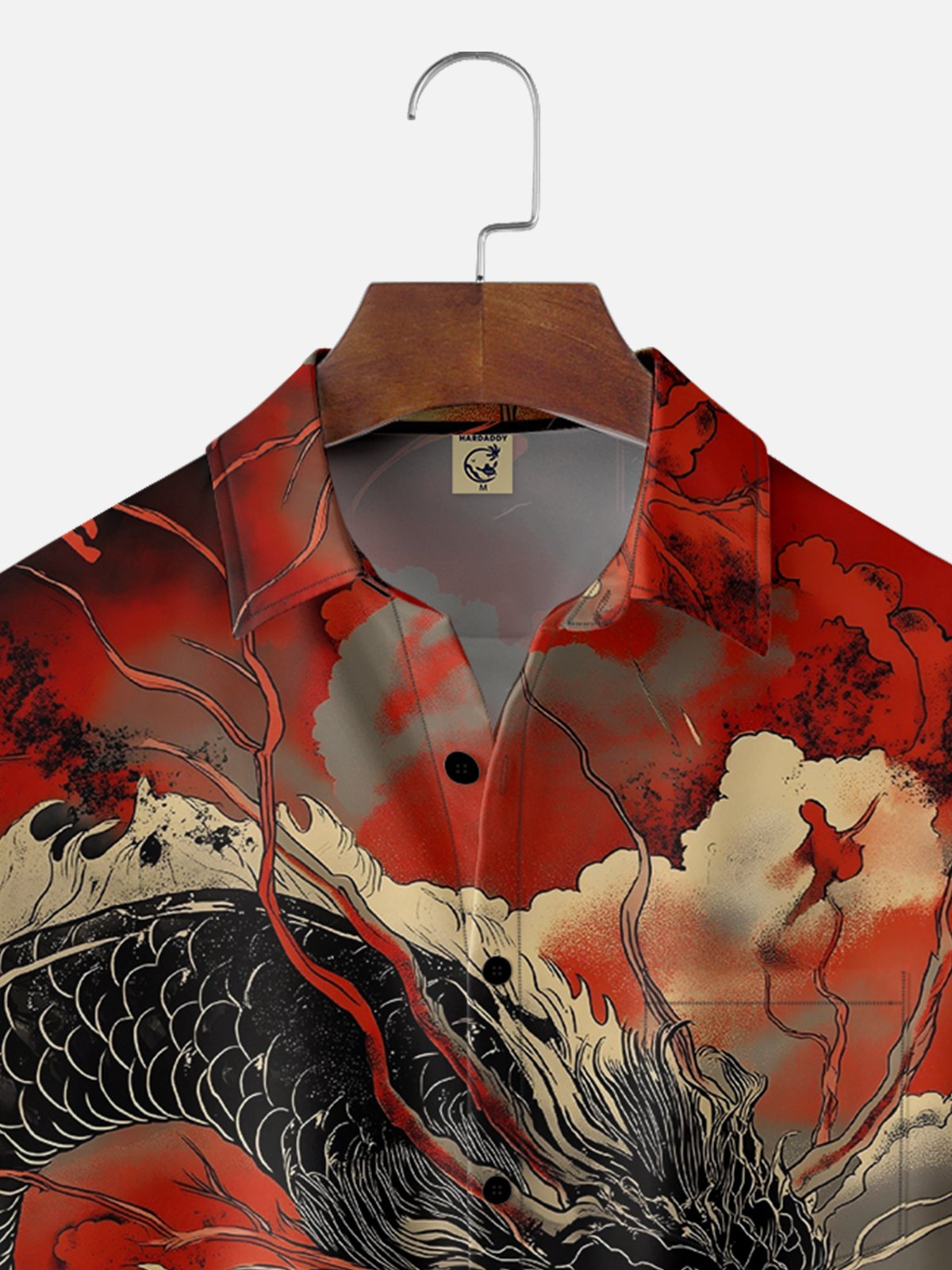 Moisture Wicking Ukiyo-e Dragon Chest Pocket Hawaiian Shirt
