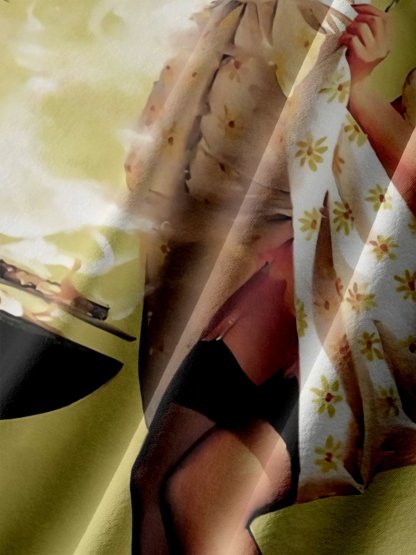 Big Size Moisture-wicking BBQ Beauty Chest Pocket Hawaiian Shirt