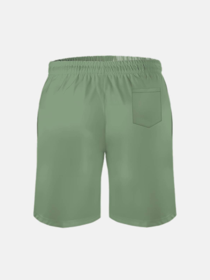 Men's Swim Trunks Hawaiian Tropical Palm Tree Beach Shorts with Pockets