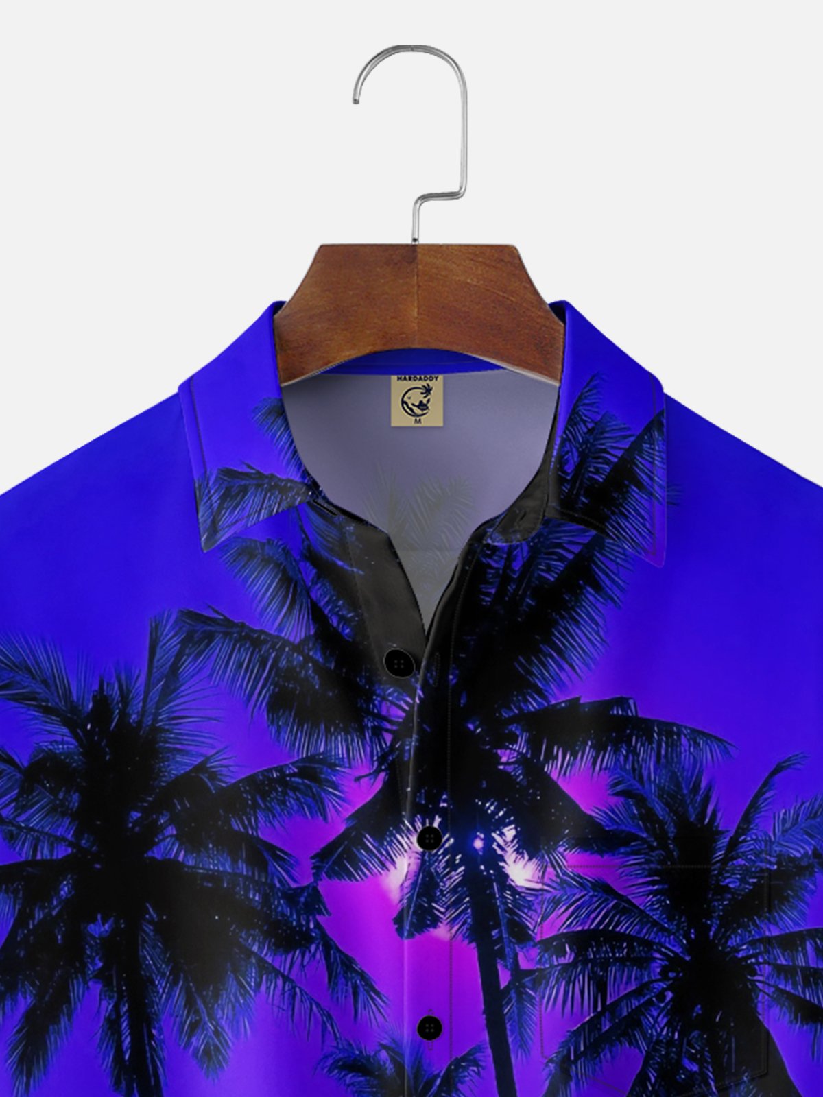 Moisture-wicking Palm Tree Chest Pocket Hawaiian Shirt