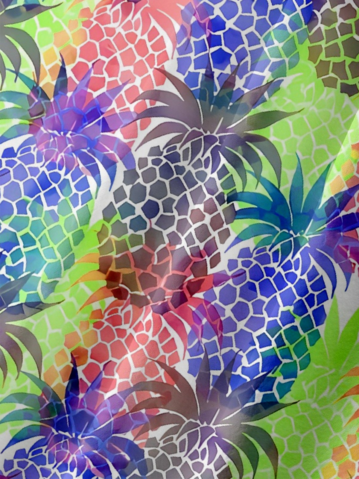 Moisture-wicking Dream Pineapple Chest Pocket Hawaiian Shirt