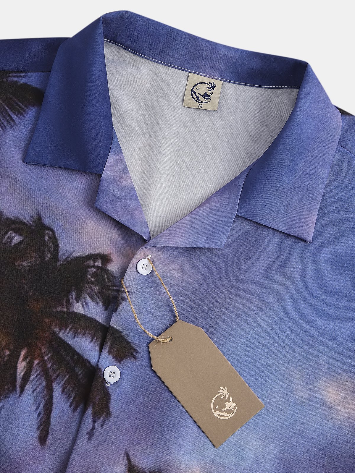 Mens Funky Hawaiian Coconut Tree Print Casual Short Sleeve Aloha Shirt