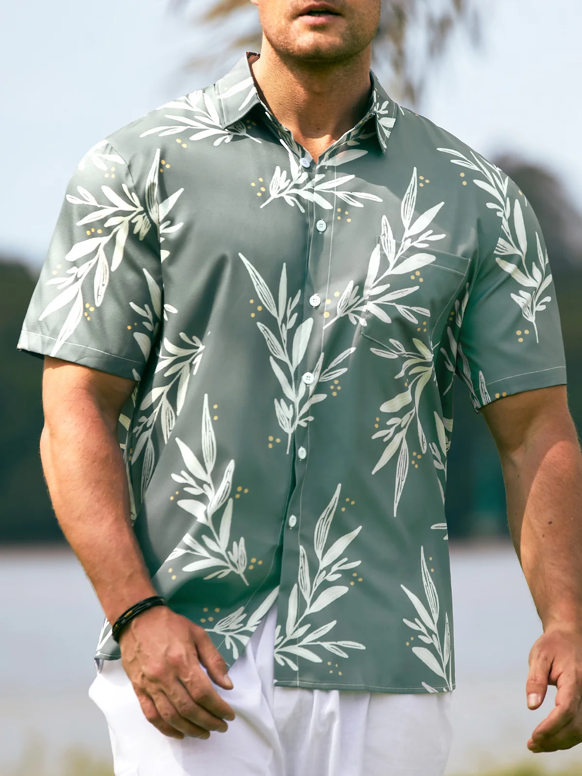 Men's Vintage Print Casual Breathable Short Sleeve Hawaiian Shirt