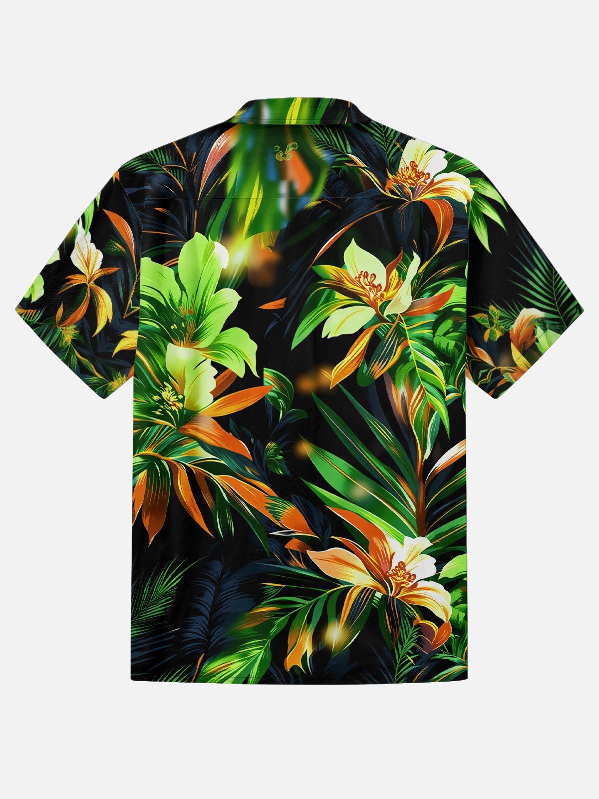 Moisture-wicking Tropical Palm Tree Chest Pocket Hawaiian Shirt