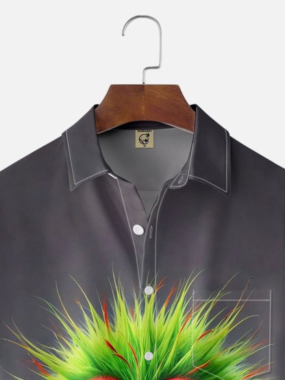 Moisture-wicking Silly Chicken Chest Pocket Hawaiian Shirt