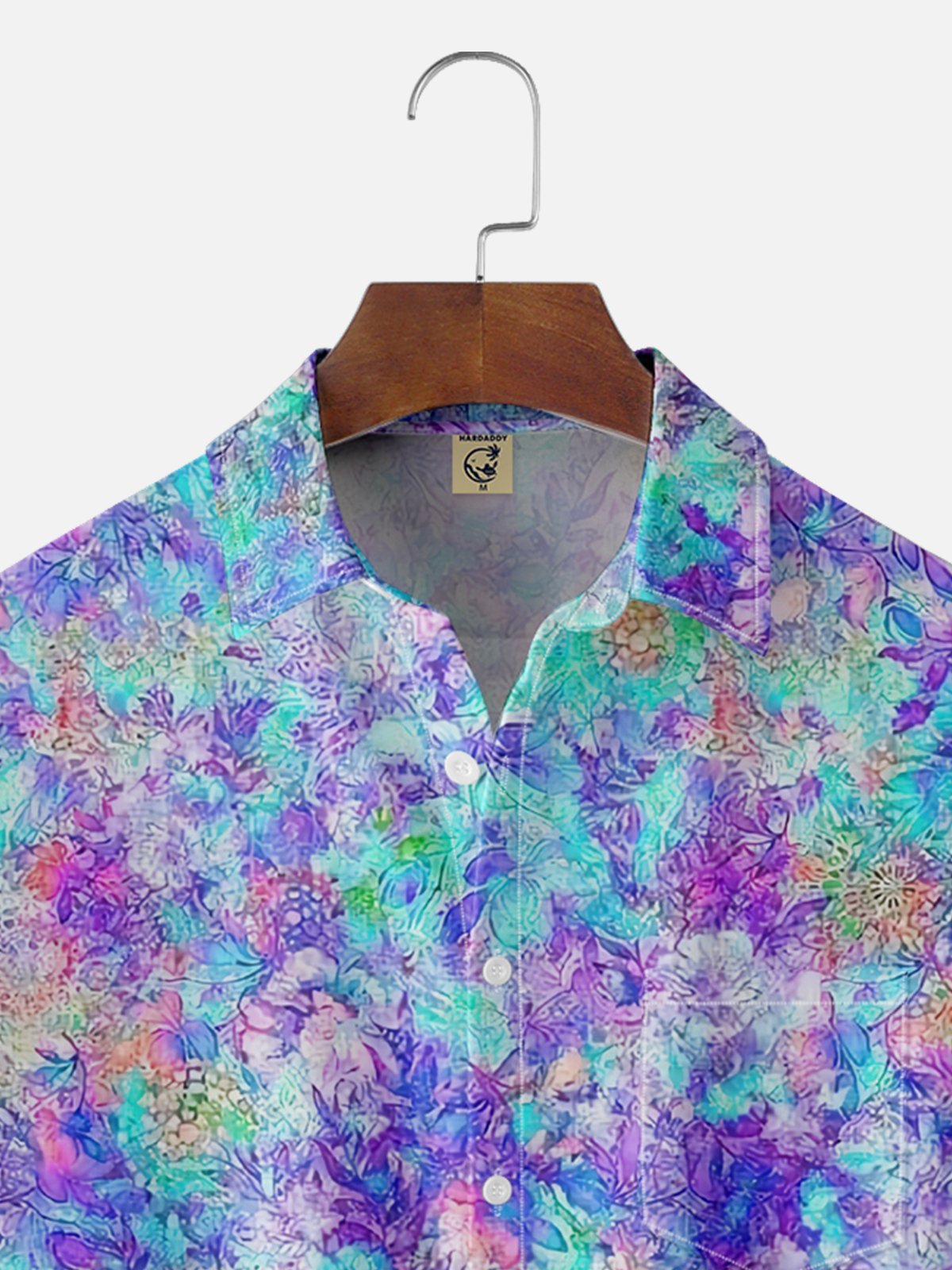 Moisture-wicking Art Floral Chest Pocket Hawaiian Shirt