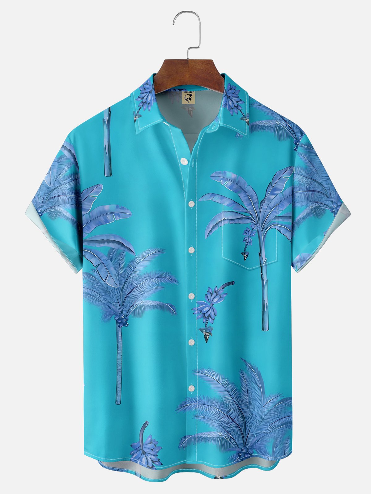 Moisture-wicking Fantasy Fun Banana Tree Chest Pocket Hawaiian Shirt