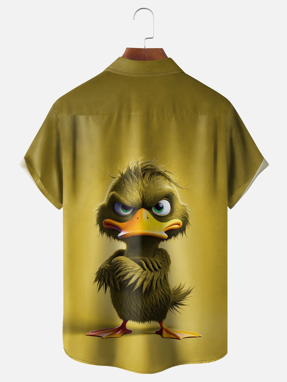 Moisture-wicking Angry Duck Chest Pocket Hawaiian Shirt