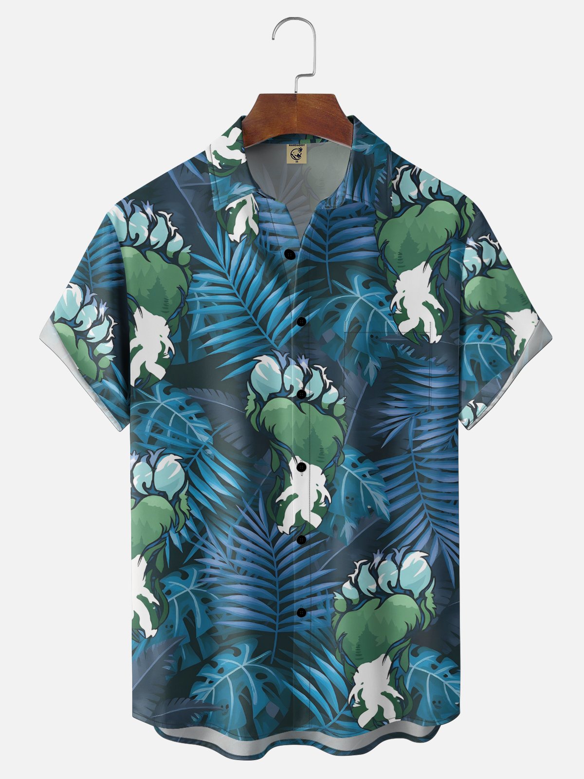 Moisture Wicking Plant Bigfoot Chest Pocke Holiday Hawaiian Shirt