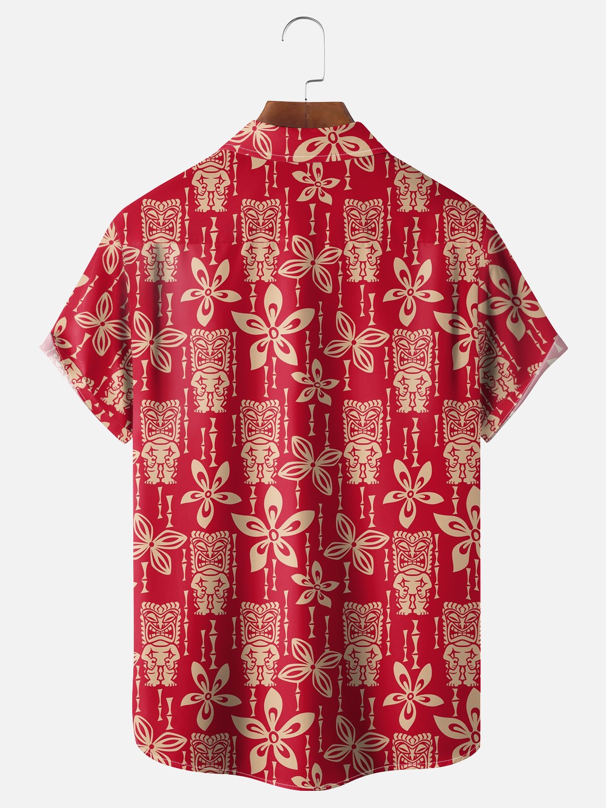 Moisture-wicking Tiki Chest Pocket Hawaiian Shirt