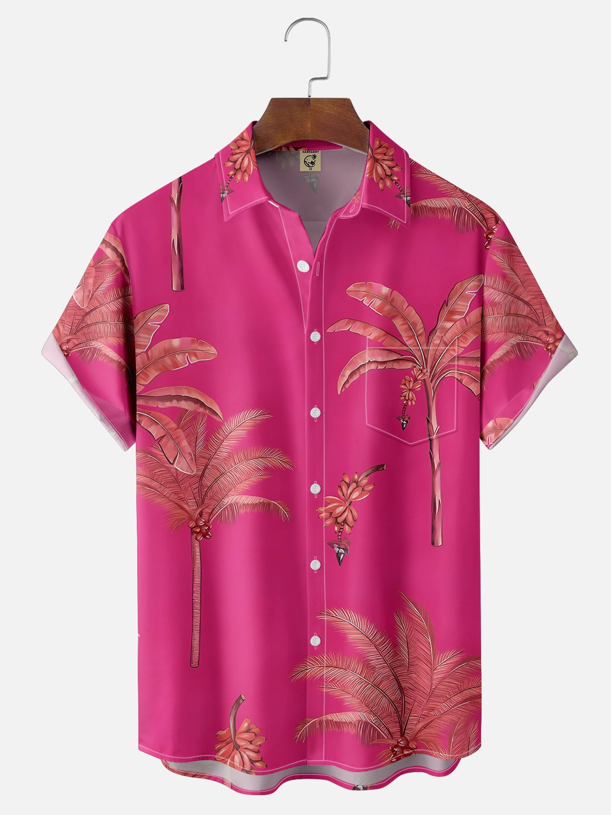 Moisture-wicking Fantasy Fun Banana Tree Chest Pocket Hawaiian Shirt