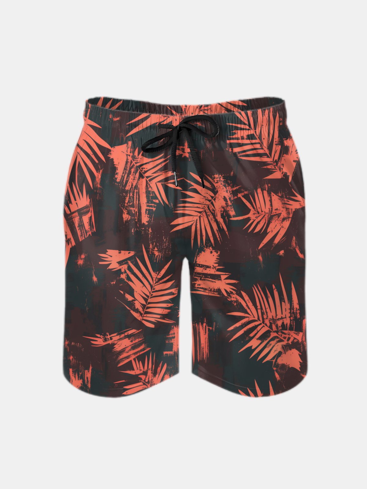 Men's Swim Trunks Hawaiian Tropical Palm Tree Beach Shorts with Pockets