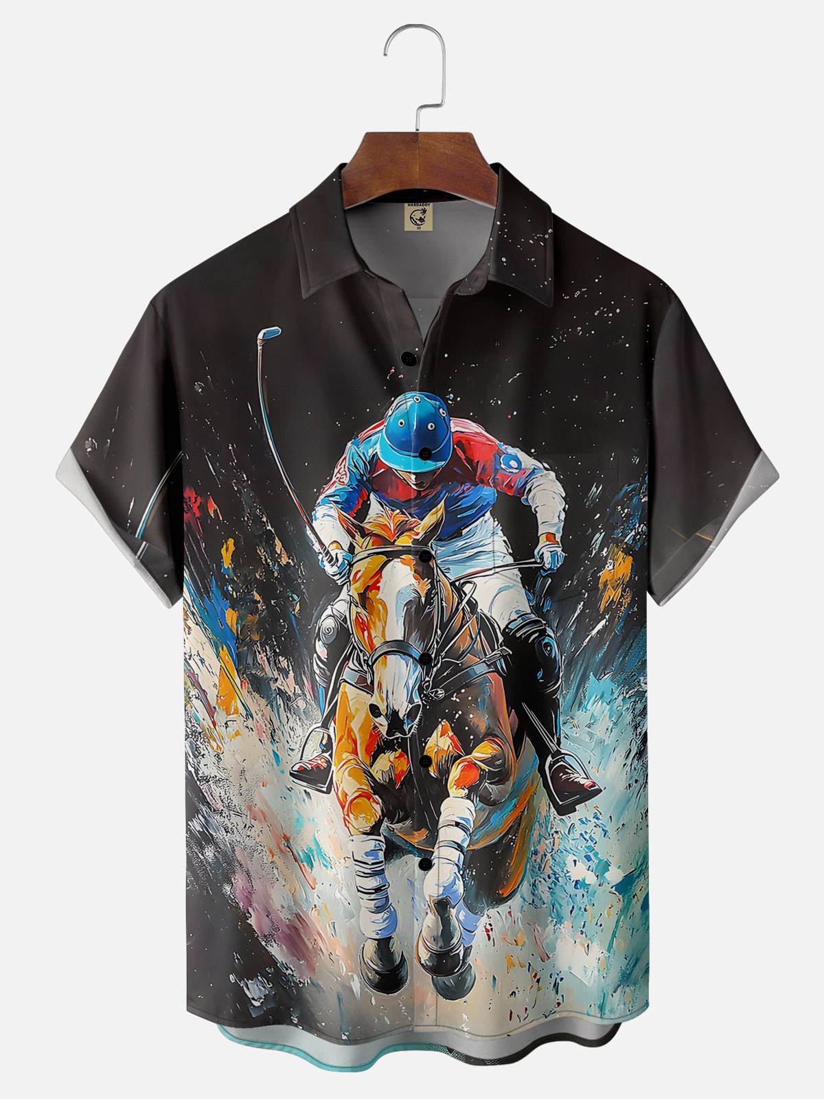 Moisture-wicking Kentucky Derby Horse Racing Chest Pocket Casual Shirt