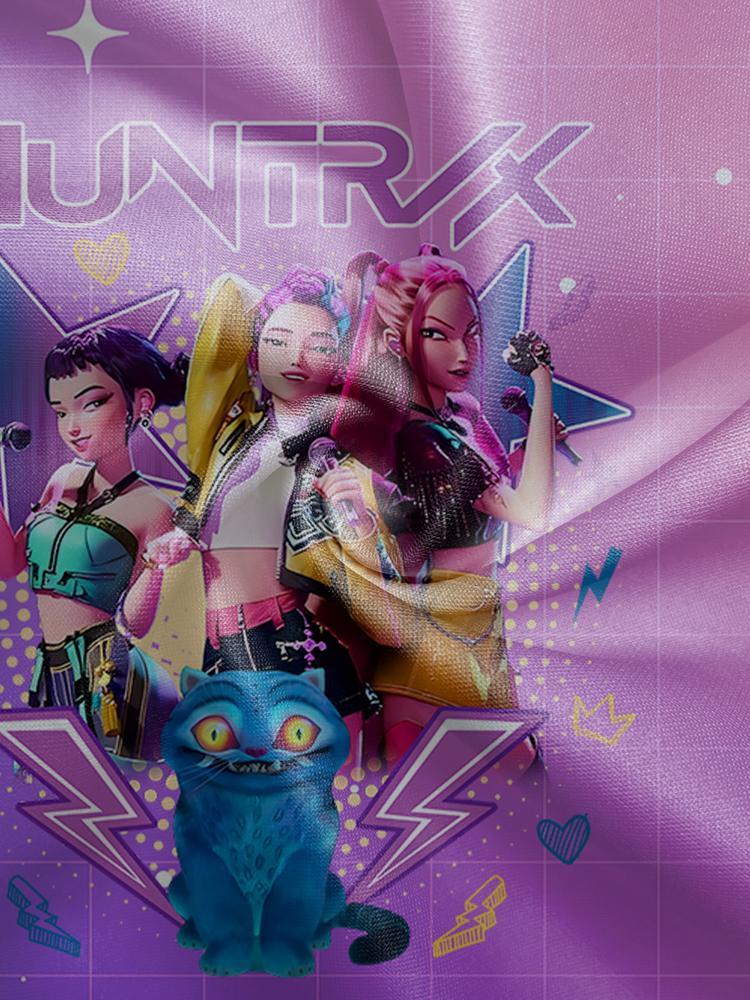 Girls Kpop Demon Hunters Korean Fashion Hoodie, Spring & Fall Comfortable Casual Sweatshirt, Durable Outdoor Activity Wear