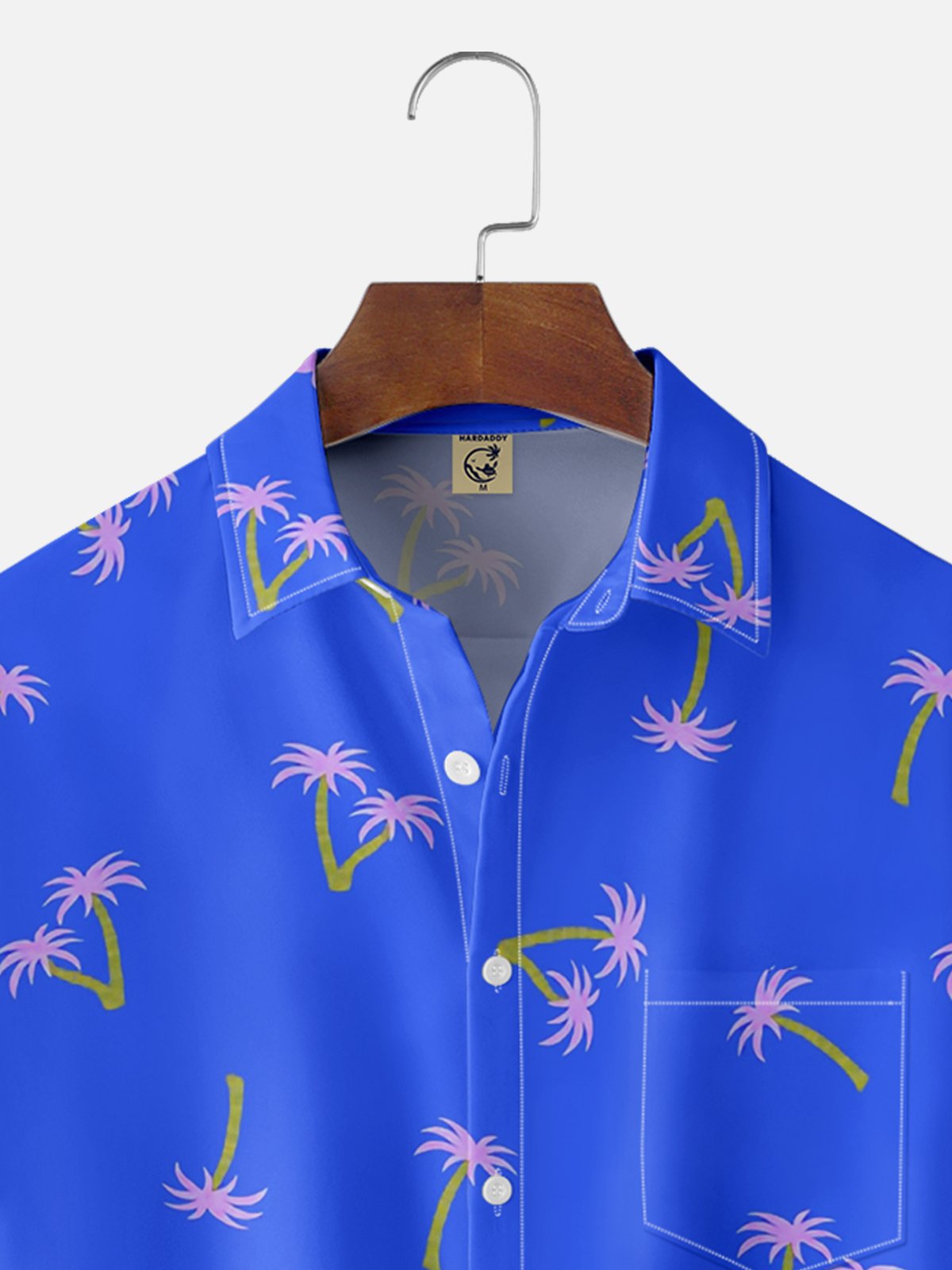 Moisture-wicking Palm Tree Chest Pocket Hawaiian Shirt