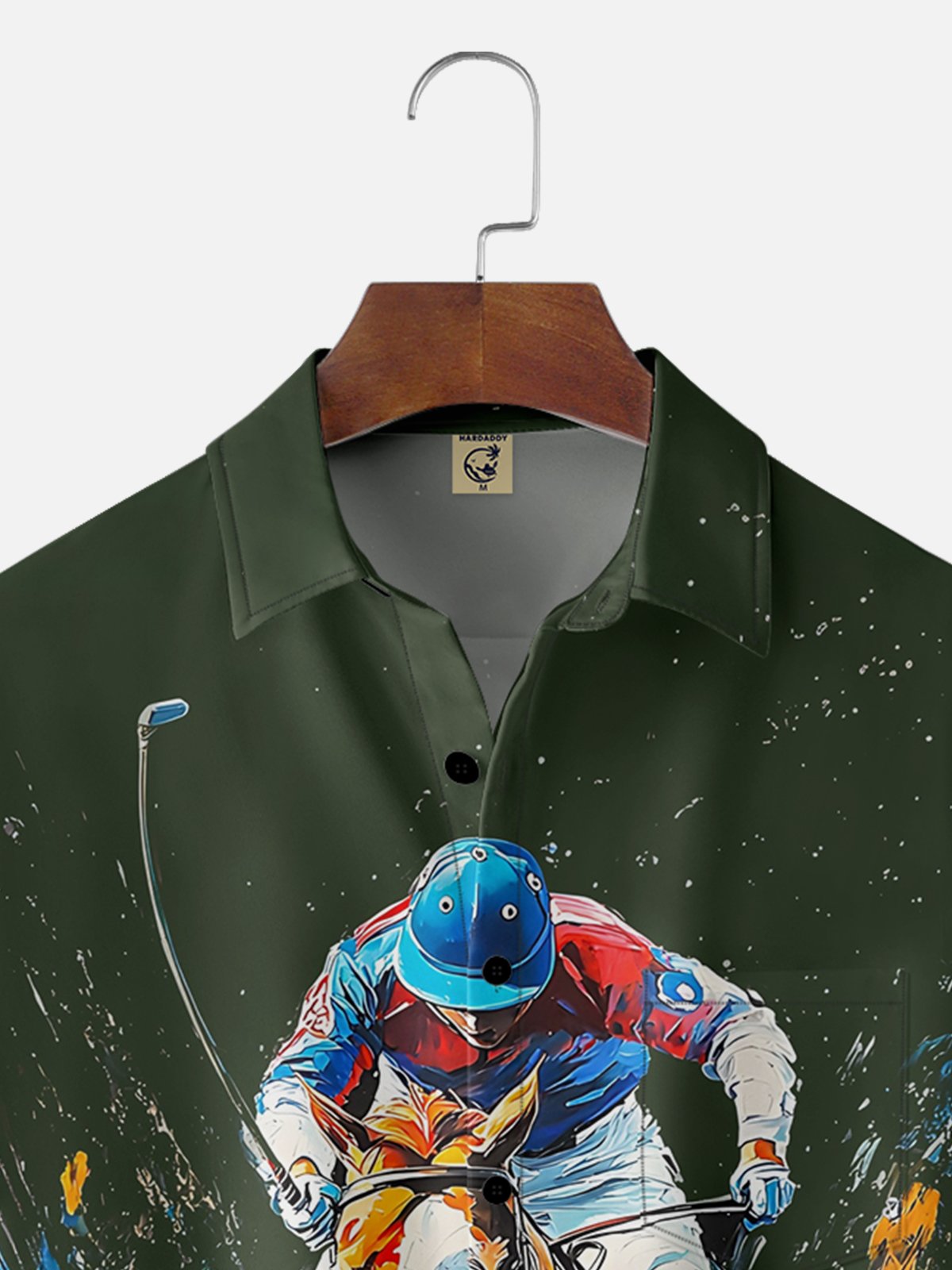 Moisture-wicking Kentucky Derby Horse Racing Chest Pocket Casual Shirt
