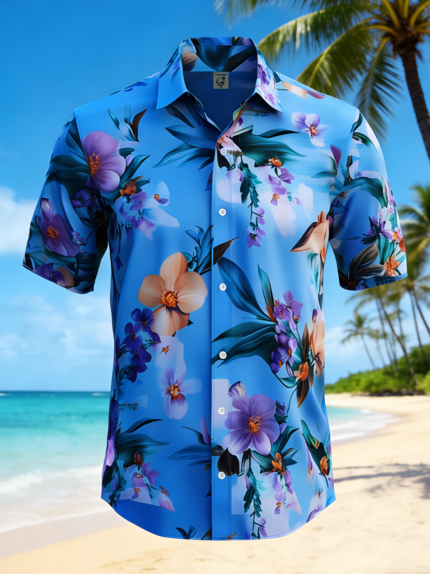 Moisture-wicking Floral Chest Pocket Hawaiian Shirt