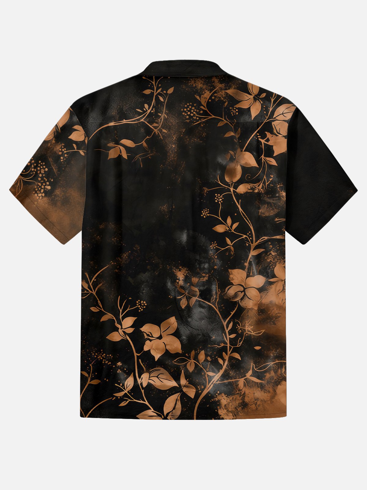 Moisture-Wicking Leaf & Floral Print Chest Pocket Holiday Hawaiian Shirt