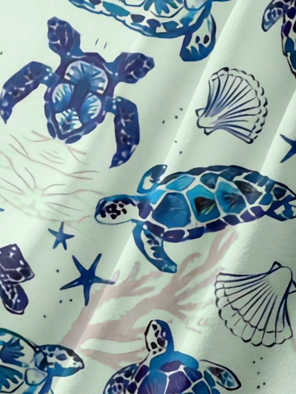 Sea Turtle Chest Pocket Short Sleeve Hawaiian Shirt