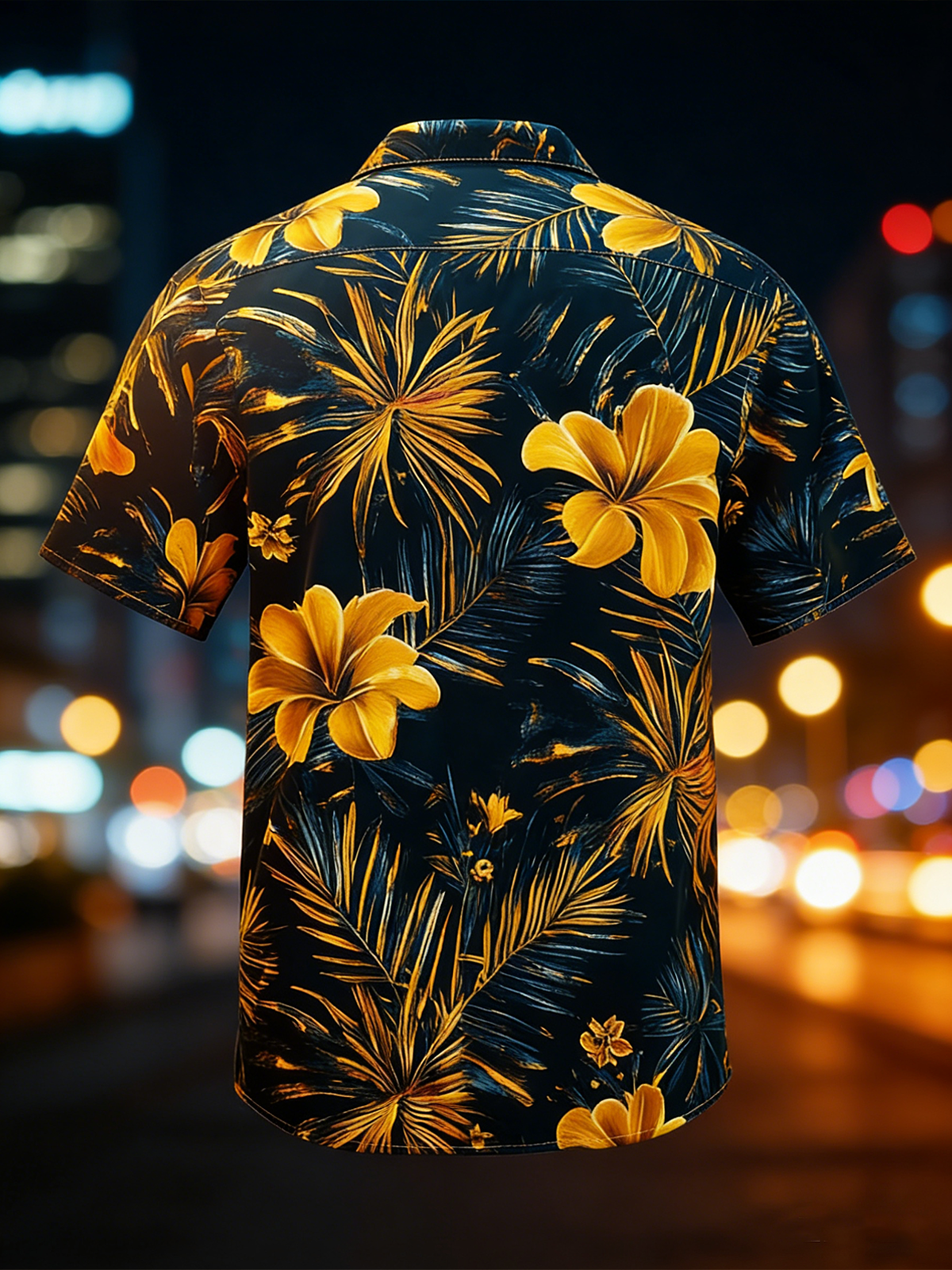 Moisture-Wicking Botanical Floral Chest Pocket Holiday Hawaiian Shirt