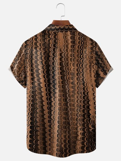 Moisture-wicking Abstract Art Chest Pocket Hawaiian Shirt