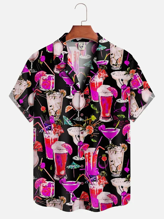 Moisture-wicking Cocktail Hawaiian Shirt