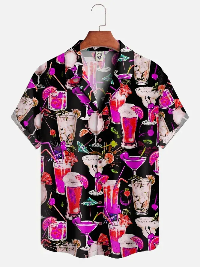 Moisture-wicking Cocktail Hawaiian Shirt
