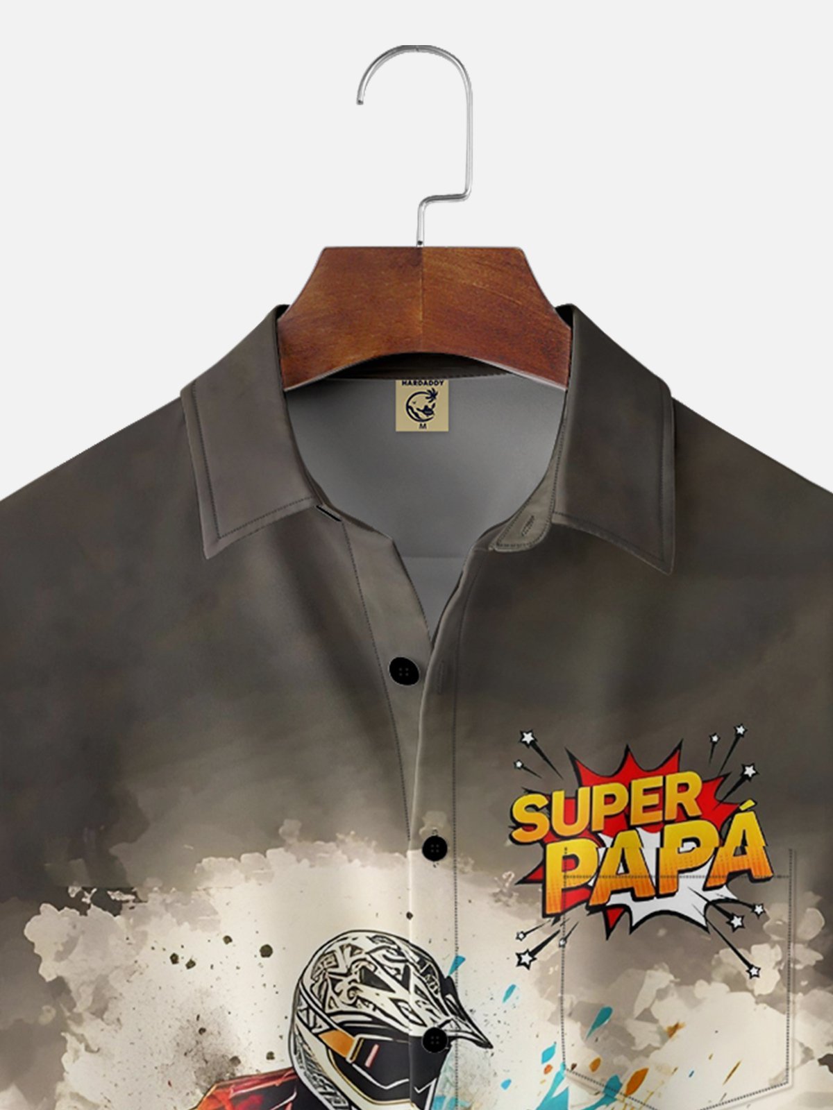 Father‘s Day Superpapa Racing Motorcycle Chest Pocket Hawaiian Shirt