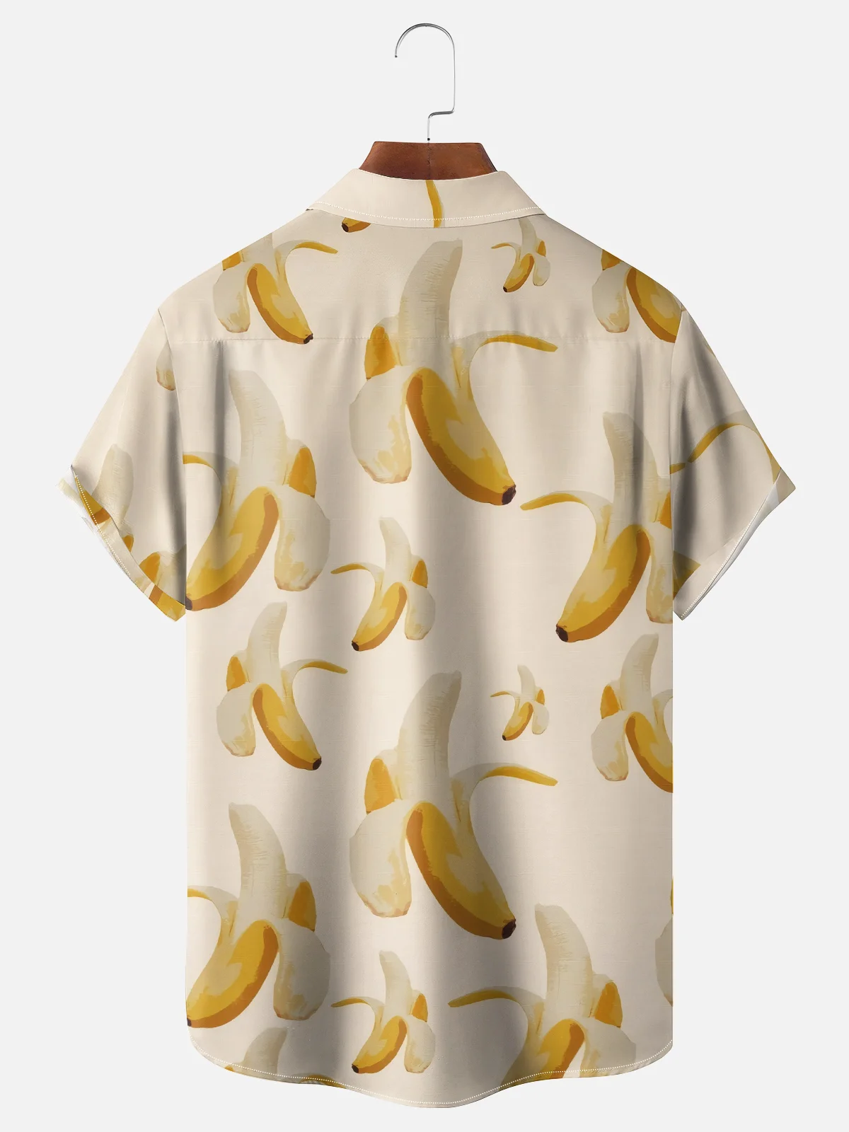 Moisture-wicking Fun Casual Banana Chest Pocket Hawaiian Shirt