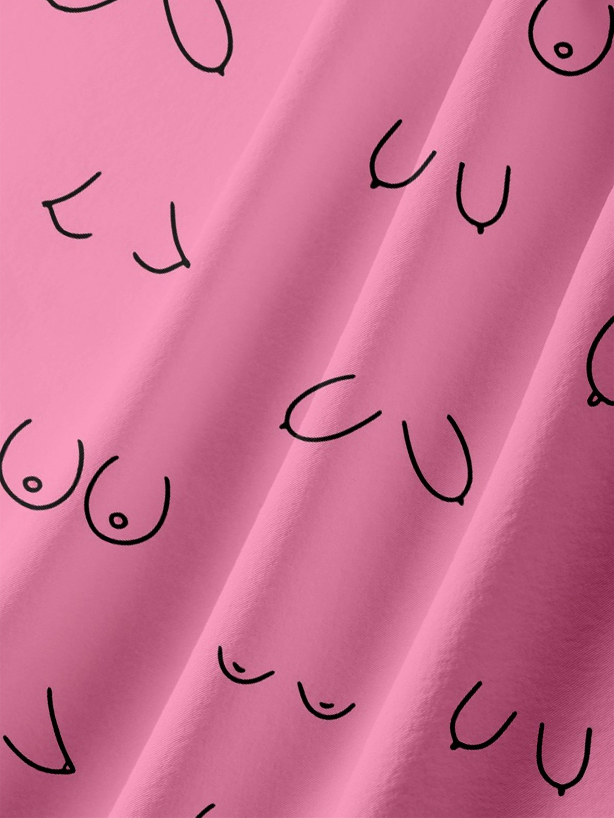 Moisture-wicking Abstract Line Drawing Chest Pocket Hawaiian Pink Boob Shirt For Men