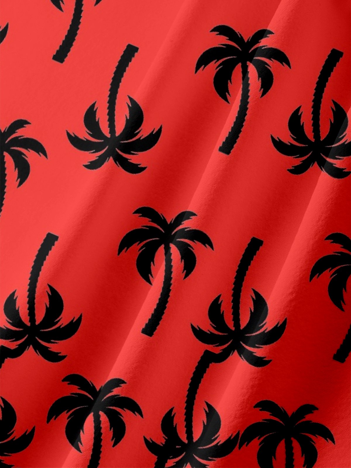 Moisture-wicking Palm Tree Chest Pocket Hawaiian Shirt