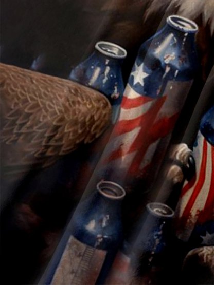 Moisture-wicking Bald Eagle Party Chest Pocket Hawaiian Shirt