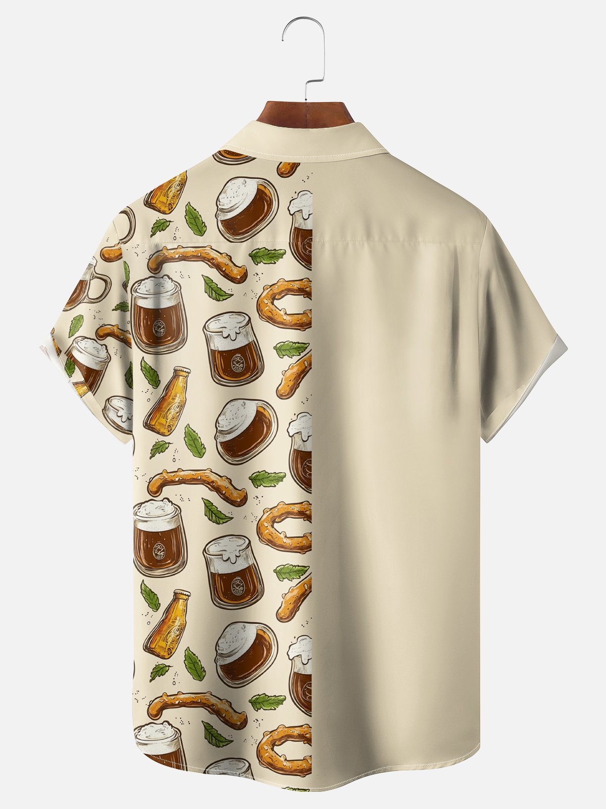 Moisture-wicking Beer Bread Coffee Chest Pocket Hawaiian Shirt