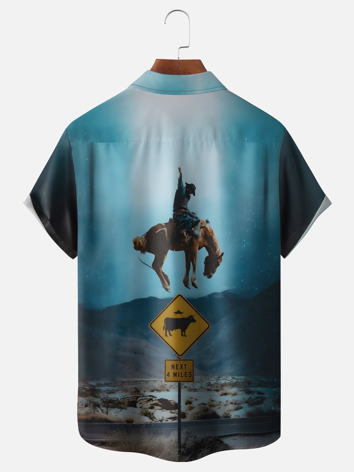 Moisture Wicking Western Cowboy Chest Pocke Holiday Hawaiian Shirt