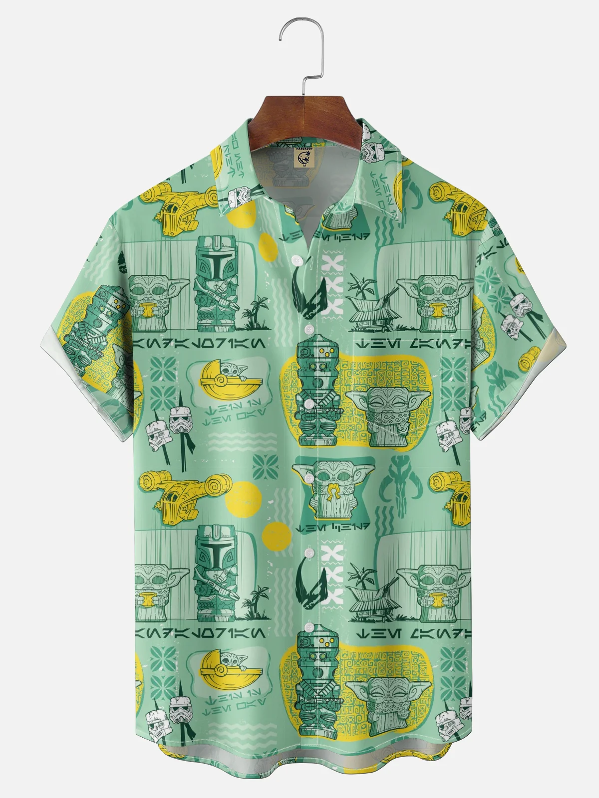Moisture-wicking Traditional Tiki Star Chest Pocket Hawaiian Shirt