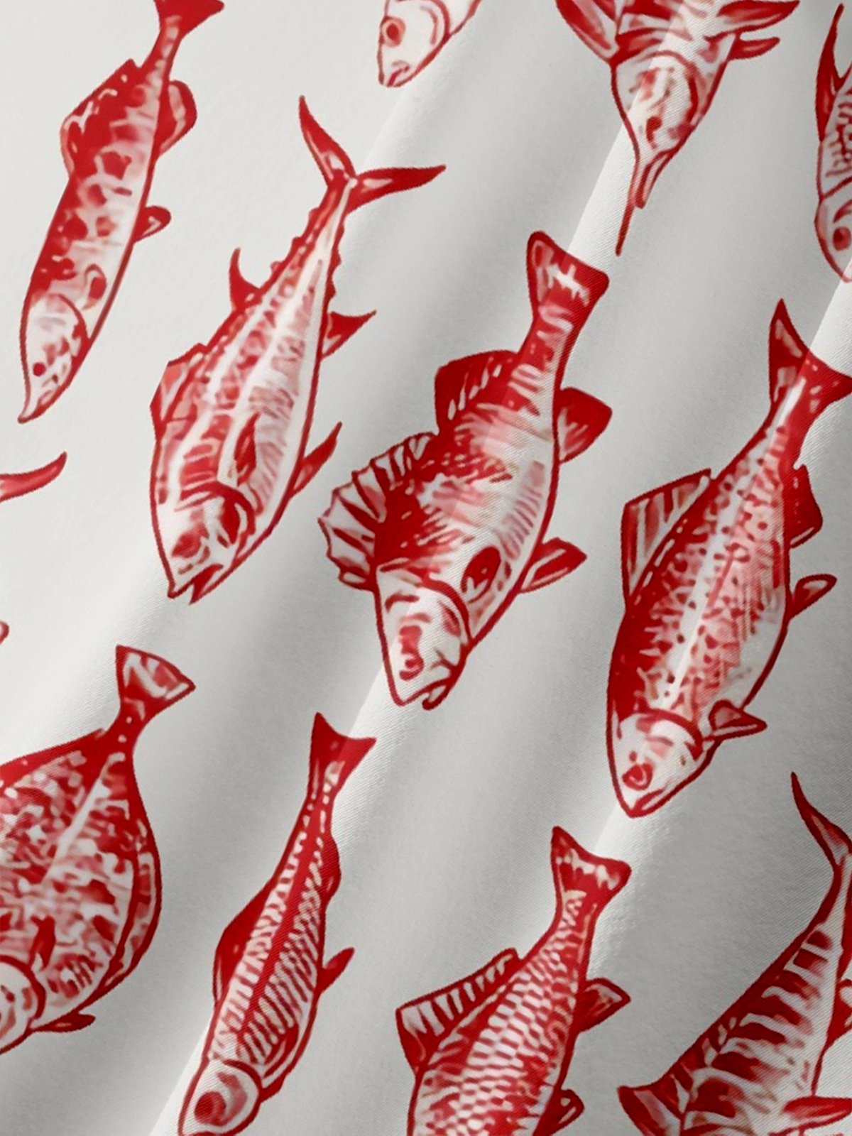 Moisture Wicking American Flag Fish Chest Pocket Hawaiian Shirt