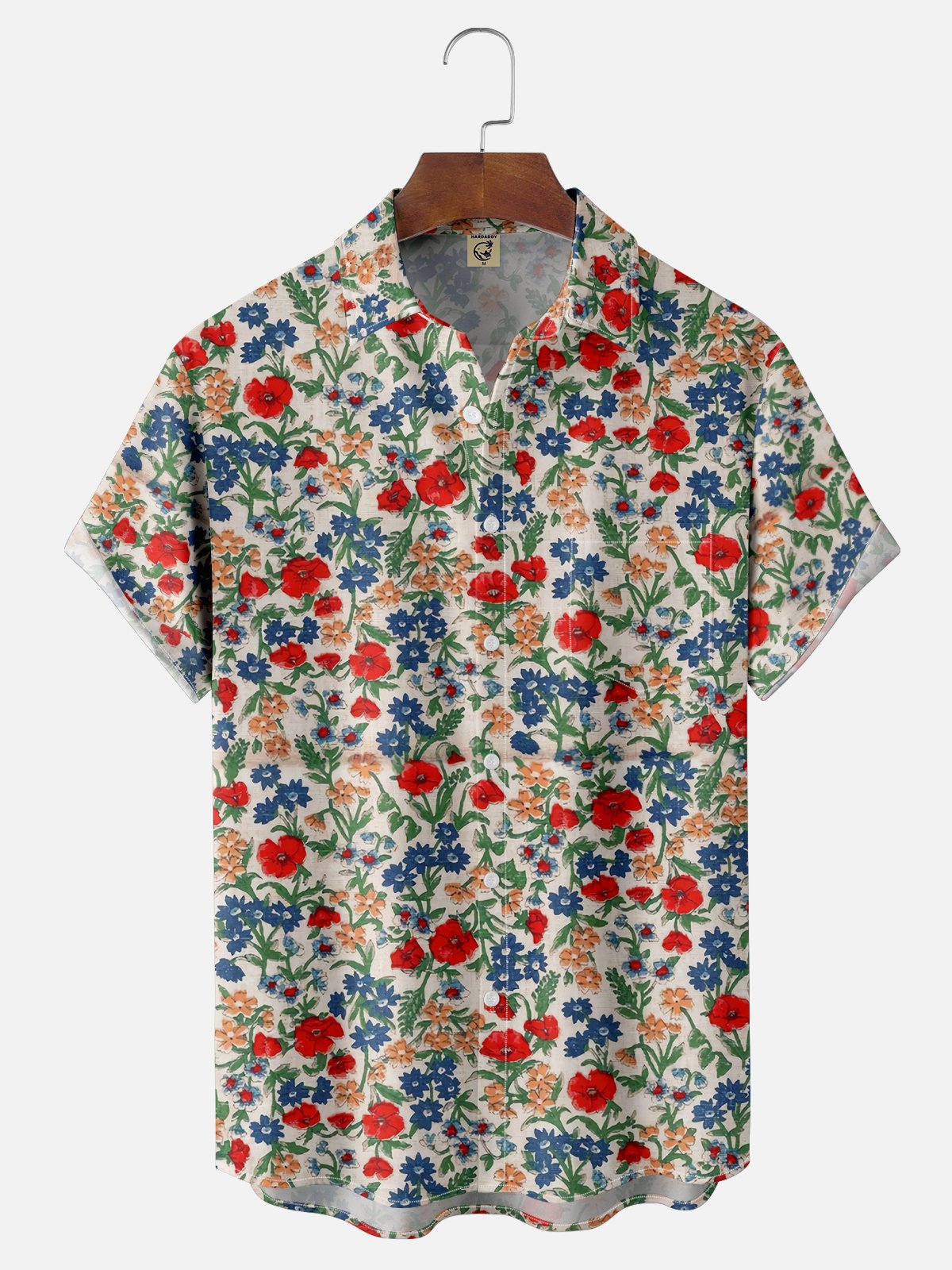 Moisture-wicking Floral Chest Pocket Hawaiian Shirt