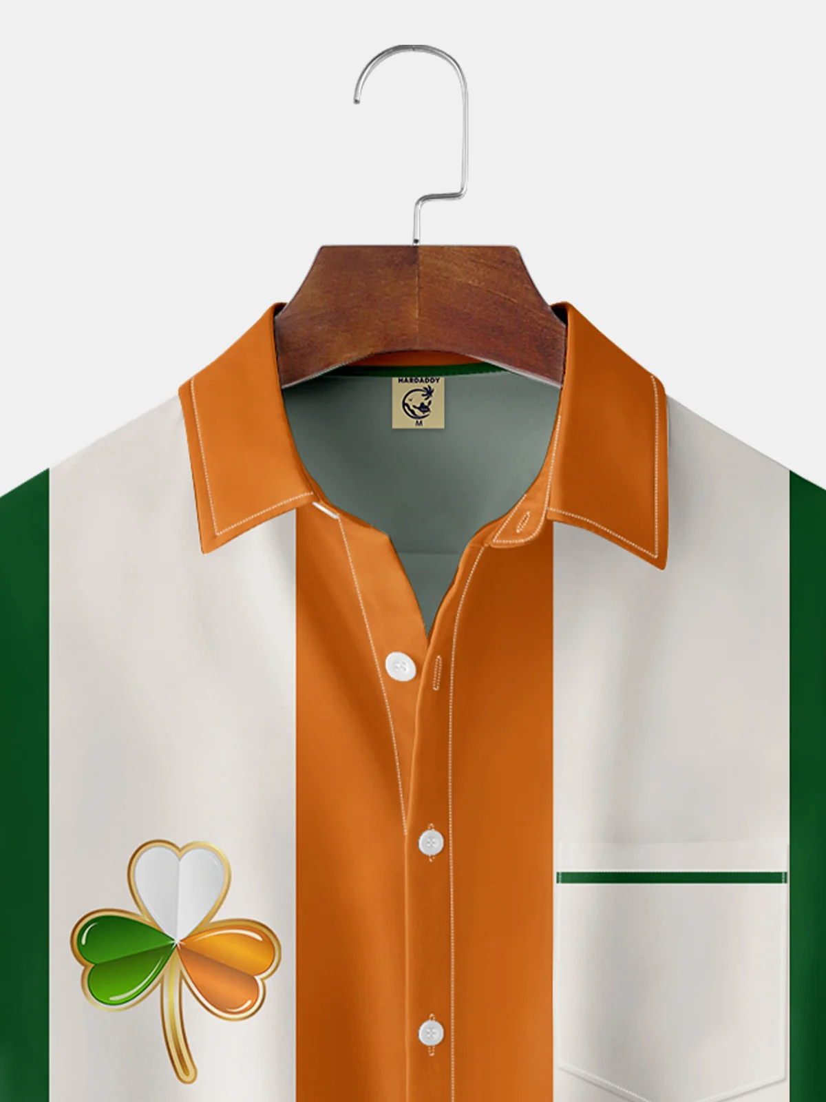 Hawaiian Button Up Shirt for Men St. Patrick's Day Lucky Clover Regular Fit Short Sleeve Bowling Shirt St Paddy's Day Shirt