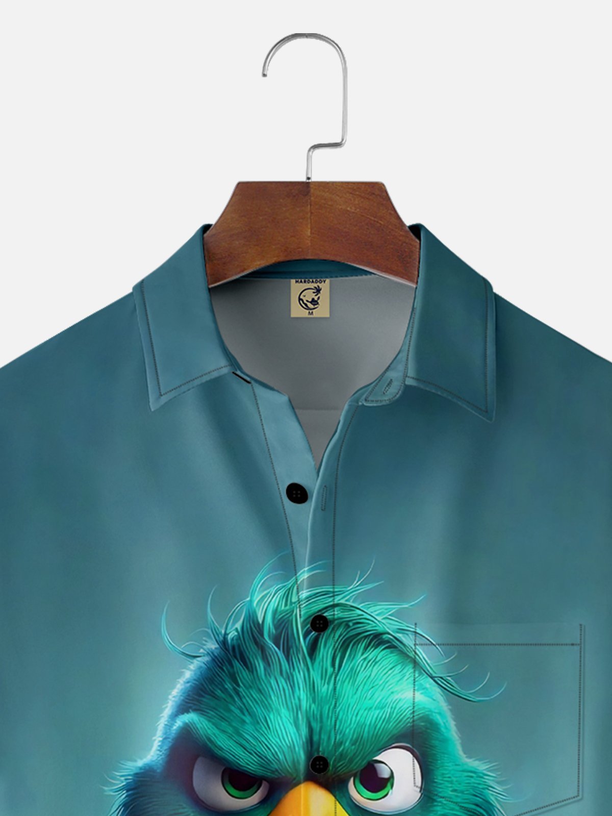 Moisture-wicking Angry Duck Chest Pocket Hawaiian Shirt